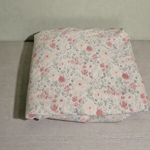 Lauren Ralph Lauren Queen Flat Sheet Pink Gray Floral Cotton